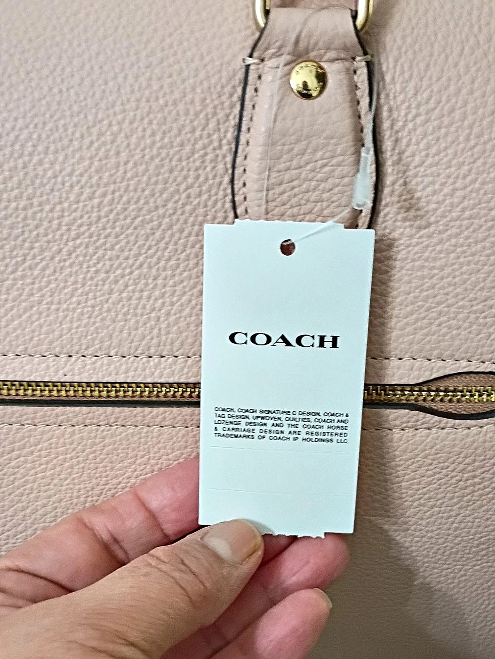 Coach Rowan Large Satchel Bag With Shell Charm Pink & White - Picture 4 of 10